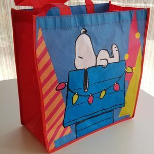 ✨HP✨ Peanuts Snoopy Doghouse Christmas Lights Reusable Tote Bag 2016